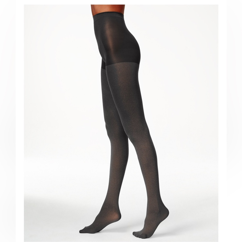 NEW!! HUE Women's Super Opaque Control Top Tights in Graphite Heather